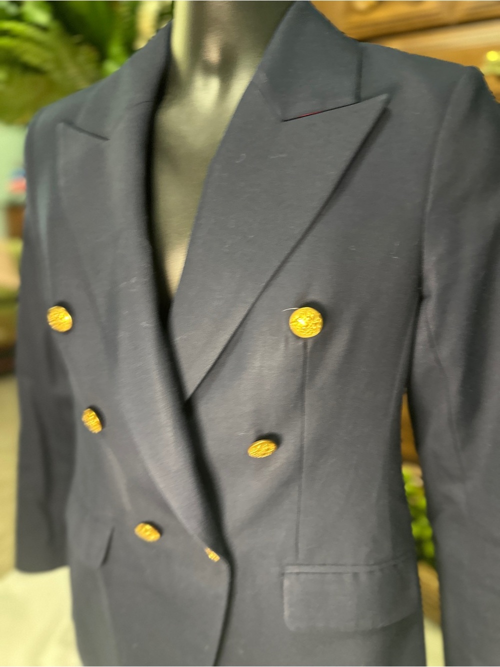 Banana Republic Navy Blazer with Gold Buttons. Size 6